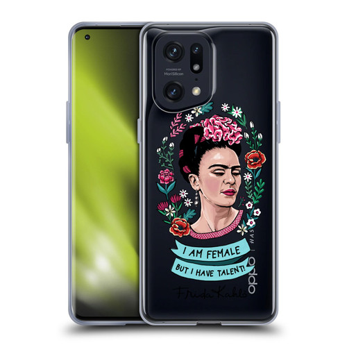 Frida Kahlo Art & Quotes Feminism Soft Gel Case for OPPO Find X5 Pro