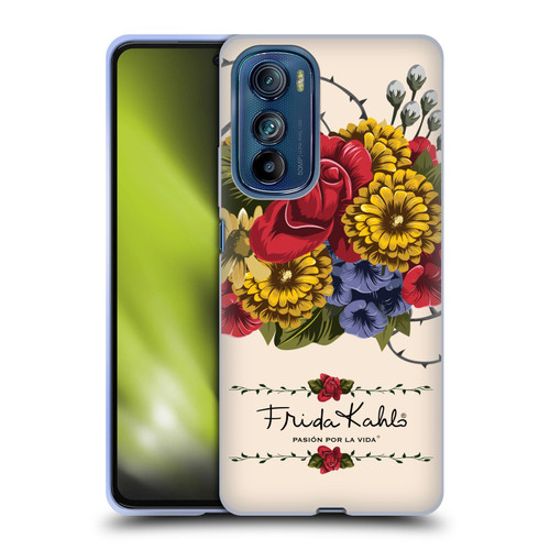 Frida Kahlo Red Florals Vine Soft Gel Case for Motorola Edge 30