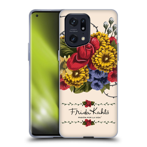 Frida Kahlo Red Florals Vine Soft Gel Case for OPPO Find X5 Pro