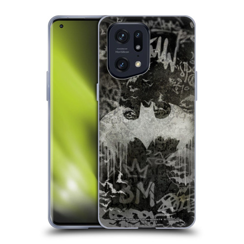 Batman DC Comics Vintage Fashion Graffiti Logo Soft Gel Case for OPPO Find X5 Pro