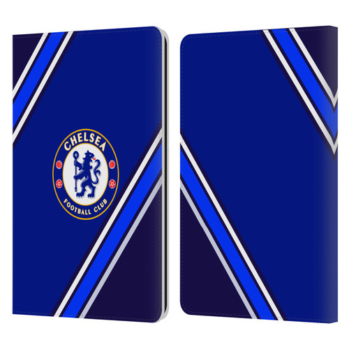 Chelsea Football Club Crest Stripes Leather Book Wallet Case Cover For Amazon Kindle Paperwhite 1 / 2 / 3