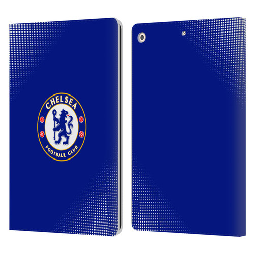 Chelsea Football Club Crest Halftone Leather Book Wallet Case Cover For Apple iPad 10.2 2019/2020/2021