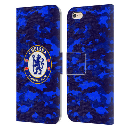 Chelsea Football Club Crest Camouflage Leather Book Wallet Case Cover For Apple iPhone 6 Plus / iPhone 6s Plus