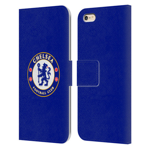 Chelsea Football Club Crest Plain Blue Leather Book Wallet Case Cover For Apple iPhone 6 Plus / iPhone 6s Plus