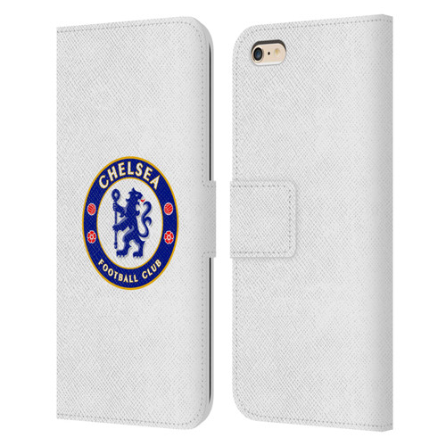 Chelsea Football Club Crest Plain White Leather Book Wallet Case Cover For Apple iPhone 6 Plus / iPhone 6s Plus