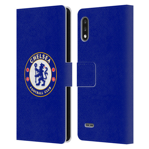Chelsea Football Club Crest Plain Blue Leather Book Wallet Case Cover For LG K22