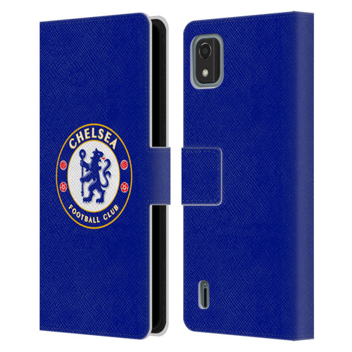 Chelsea Football Club Crest Plain Blue Leather Book Wallet Case Cover For Nokia C2 2nd Edition