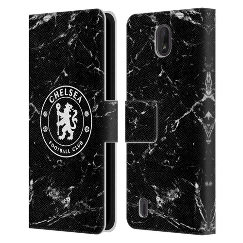 Chelsea Football Club Crest Black Marble Leather Book Wallet Case Cover For Nokia C01 Plus/C1 2nd Edition