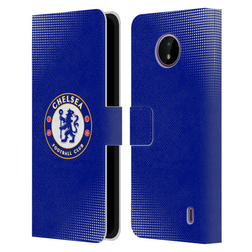 Chelsea Football Club Crest Halftone Leather Book Wallet Case Cover For Nokia C10 / C20