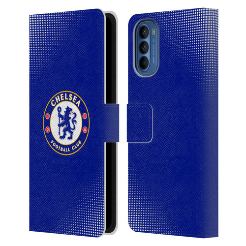 Chelsea Football Club Crest Halftone Leather Book Wallet Case Cover For Motorola Moto G41