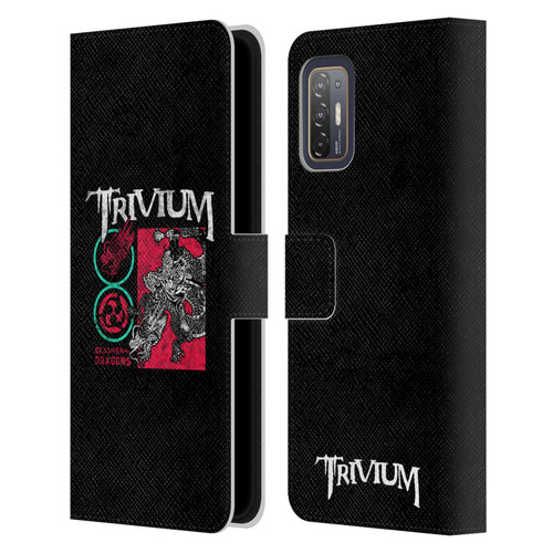 Trivium Graphics Deadmen And Dragons Date Leather Book Wallet Case Cover For HTC Desire 21 Pro 5G