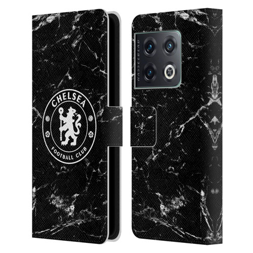 Chelsea Football Club Crest Black Marble Leather Book Wallet Case Cover For OnePlus 10 Pro