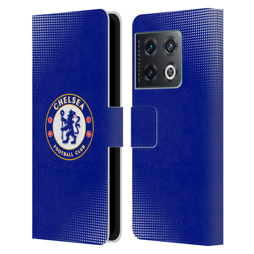 Chelsea Football Club Crest Halftone Leather Book Wallet Case Cover For OnePlus 10 Pro