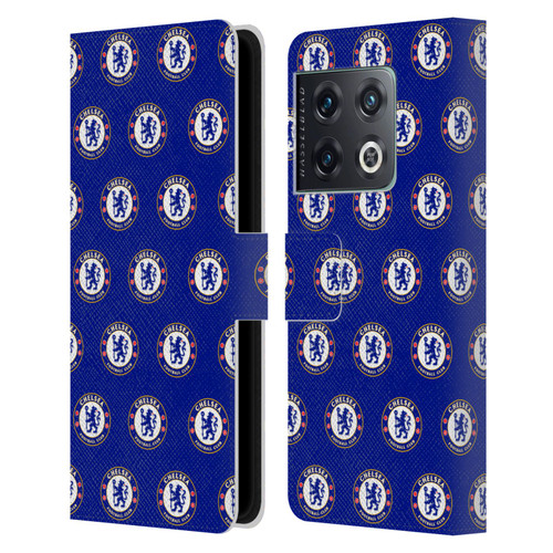 Chelsea Football Club Crest Pattern Leather Book Wallet Case Cover For OnePlus 10 Pro