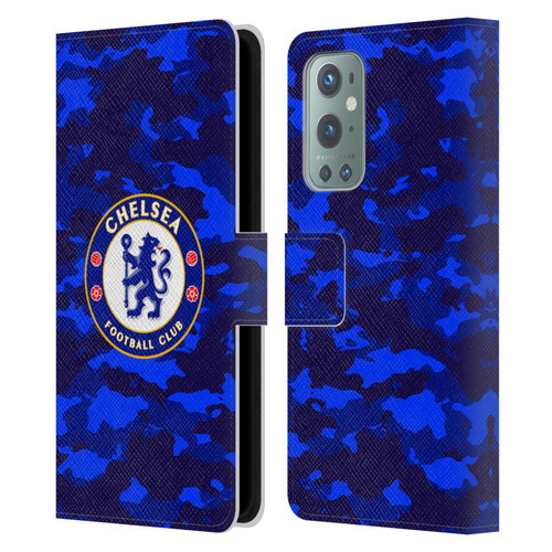 Chelsea Football Club Crest Camouflage Leather Book Wallet Case Cover For OnePlus 9