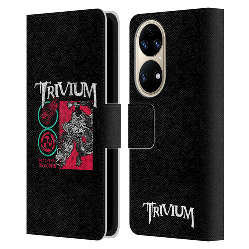 Trivium Graphics Deadmen And Dragons Date Leather Book Wallet Case Cover For Huawei P50