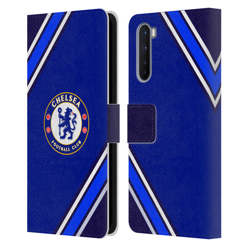 Chelsea Football Club Crest Stripes Leather Book Wallet Case Cover For OnePlus Nord 5G