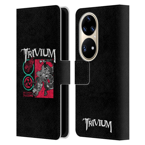Trivium Graphics Deadmen And Dragons Date Leather Book Wallet Case Cover For Huawei P50 Pro