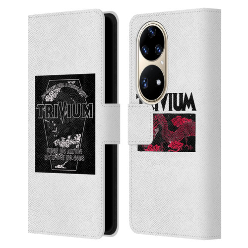 Trivium Graphics Double Dragons Leather Book Wallet Case Cover For Huawei P50 Pro