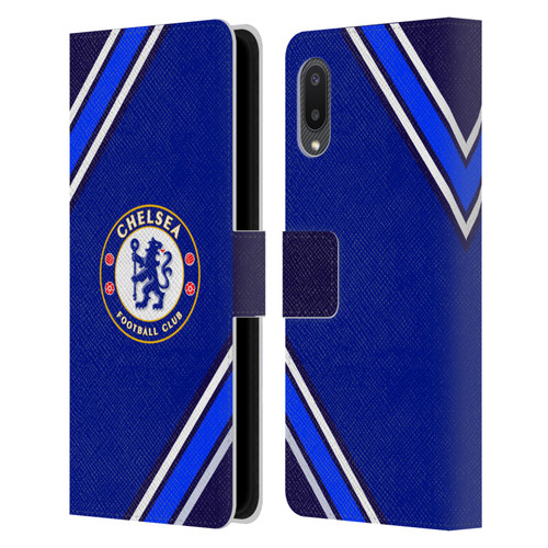 Chelsea Football Club Crest Stripes Leather Book Wallet Case Cover For Samsung Galaxy A02/M02 (2021)