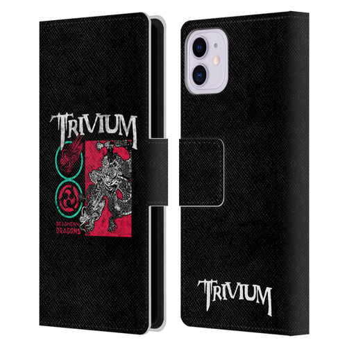 Trivium Graphics Deadmen And Dragons Date Leather Book Wallet Case Cover For Apple iPhone 11