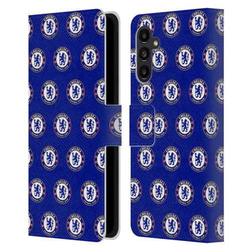 Chelsea Football Club Crest Pattern Leather Book Wallet Case Cover For Samsung Galaxy A13 5G (2021)