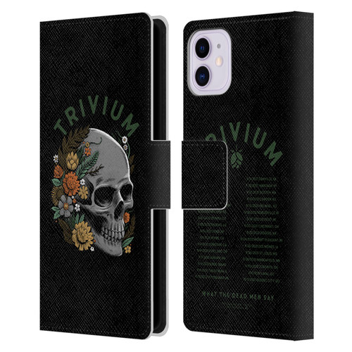 Trivium Graphics Skelly Flower Leather Book Wallet Case Cover For Apple iPhone 11