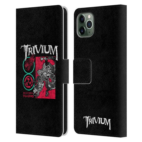 Trivium Graphics Deadmen And Dragons Date Leather Book Wallet Case Cover For Apple iPhone 11 Pro Max