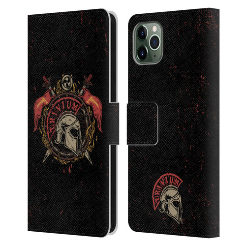 Trivium Graphics Knight Helmet Leather Book Wallet Case Cover For Apple iPhone 11 Pro Max