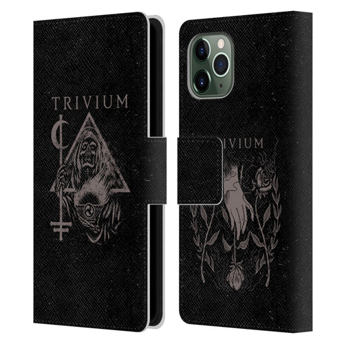 Trivium Graphics Reaper Triangle Leather Book Wallet Case Cover For Apple iPhone 11 Pro