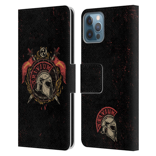 Trivium Graphics Knight Helmet Leather Book Wallet Case Cover For Apple iPhone 12 / iPhone 12 Pro