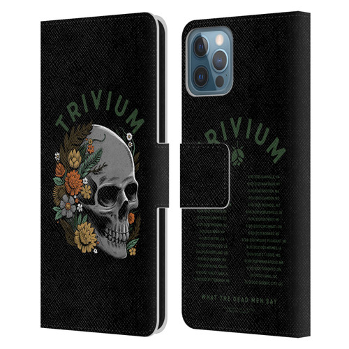 Trivium Graphics Skelly Flower Leather Book Wallet Case Cover For Apple iPhone 12 / iPhone 12 Pro