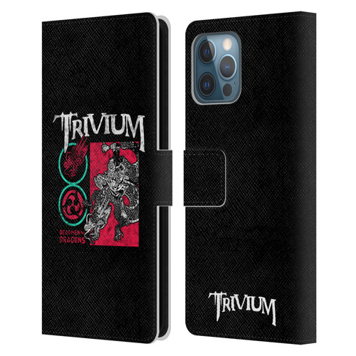 Trivium Graphics Deadmen And Dragons Date Leather Book Wallet Case Cover For Apple iPhone 12 Pro Max