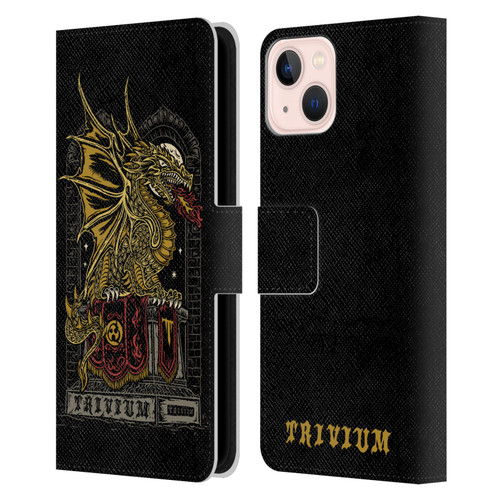 Trivium Graphics Big Dragon Leather Book Wallet Case Cover For Apple iPhone 13