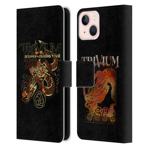 Trivium Graphics Deadmen And Dragons Leather Book Wallet Case Cover For Apple iPhone 13