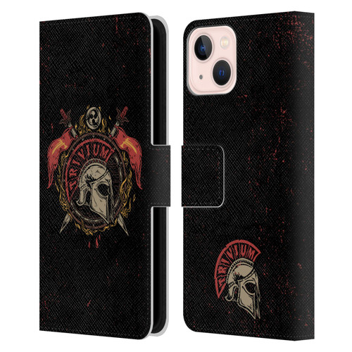 Trivium Graphics Knight Helmet Leather Book Wallet Case Cover For Apple iPhone 13