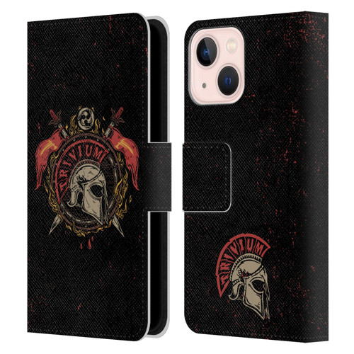 Trivium Graphics Knight Helmet Leather Book Wallet Case Cover For Apple iPhone 13 Mini