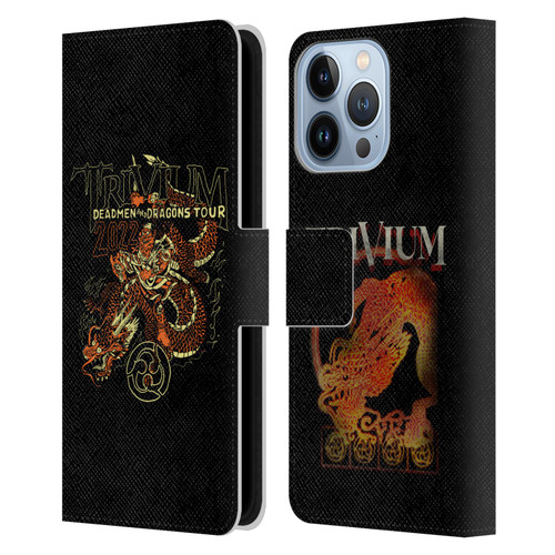 Trivium Graphics Deadmen And Dragons Leather Book Wallet Case Cover For Apple iPhone 13 Pro