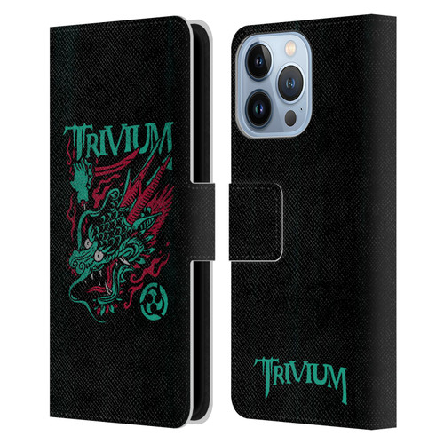 Trivium Graphics Screaming Dragon Leather Book Wallet Case Cover For Apple iPhone 13 Pro