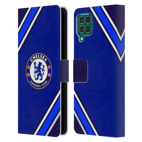 Chelsea Football Club Crest Stripes Leather Book Wallet Case Cover For Samsung Galaxy F62 (2021)