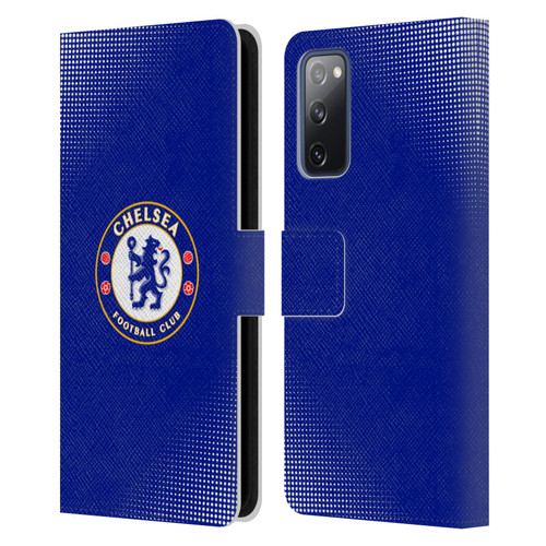 Chelsea Football Club Crest Halftone Leather Book Wallet Case Cover For Samsung Galaxy S20 FE / 5G