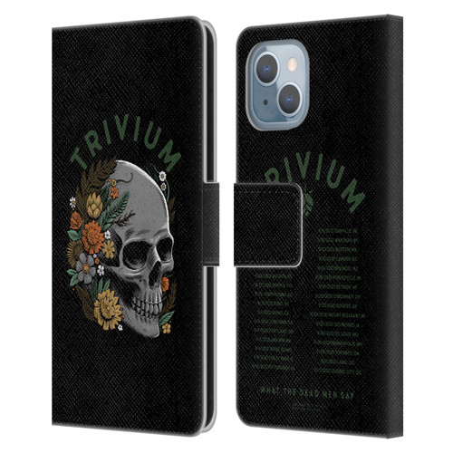 Trivium Graphics Skelly Flower Leather Book Wallet Case Cover For Apple iPhone 14