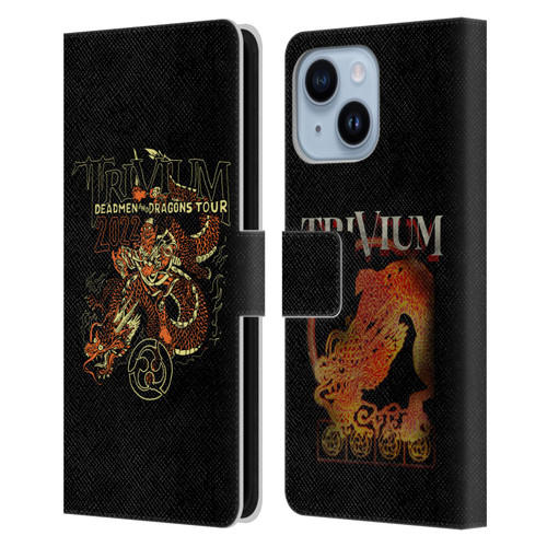 Trivium Graphics Deadmen And Dragons Leather Book Wallet Case Cover For Apple iPhone 14 Plus