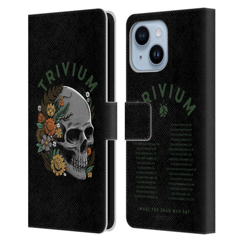 Trivium Graphics Skelly Flower Leather Book Wallet Case Cover For Apple iPhone 14 Plus
