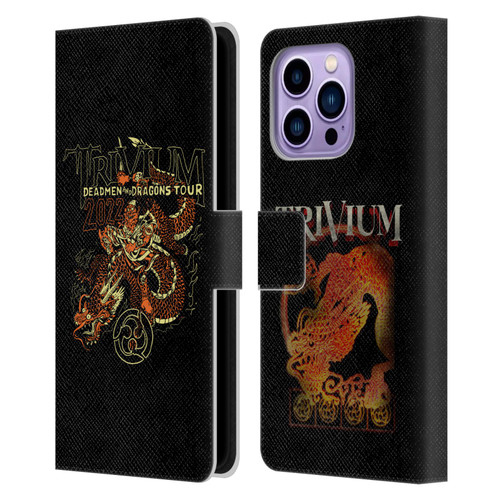 Trivium Graphics Deadmen And Dragons Leather Book Wallet Case Cover For Apple iPhone 14 Pro Max