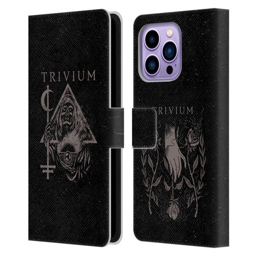 Trivium Graphics Reaper Triangle Leather Book Wallet Case Cover For Apple iPhone 14 Pro Max