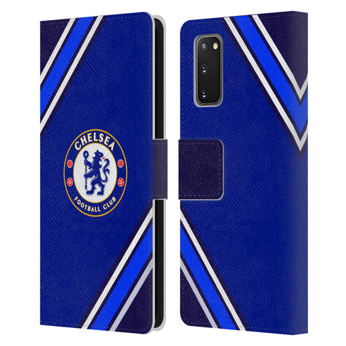 Chelsea Football Club Crest Stripes Leather Book Wallet Case Cover For Samsung Galaxy S20 / S20 5G