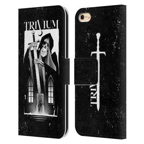 Trivium Graphics Skeleton Sword Leather Book Wallet Case Cover For Apple iPhone 6 / iPhone 6s