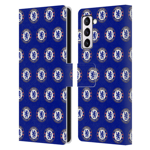 Chelsea Football Club Crest Pattern Leather Book Wallet Case Cover For Samsung Galaxy S21+ 5G