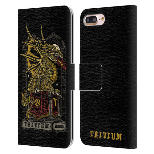 Trivium Graphics Big Dragon Leather Book Wallet Case Cover For Apple iPhone 7 Plus / iPhone 8 Plus